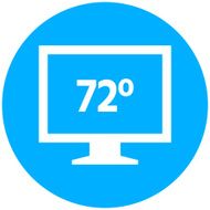 Computer Monitor icon on a round button - RoundSeries N105