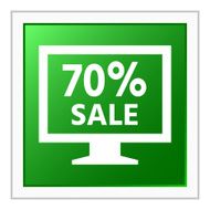 Computer Monitor icon on a square button - FlatSeries N3