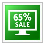 Computer Monitor icon on a square button - FlatSeries N4