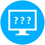 Computer Monitor icon on a round button - RoundSeries N108