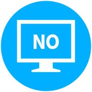 Computer Monitor icon on a round button - RoundSeries N109