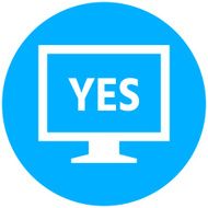 Computer Monitor icon on a round button - RoundSeries N110