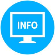 Computer Monitor icon on a round button - RoundSeries N113