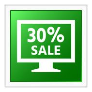 Computer Monitor icon on a square button - FlatSeries N11