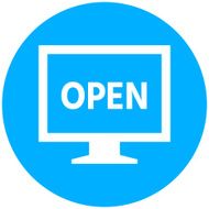 Computer Monitor icon on a round button - RoundSeries N115