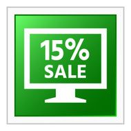 Computer Monitor icon on a square button - FlatSeries N14