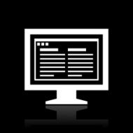 Computer Monitor icon on a black background - WhiteSeries N68