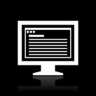 Computer Monitor icon on a black background - WhiteSeries N69