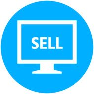 Computer Monitor icon on a round button - RoundSeries N120