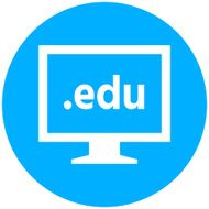 Computer Monitor icon on a round button - RoundSeries N131