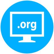 Computer Monitor icon on a round button - RoundSeries N132