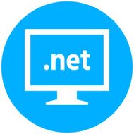 Computer Monitor icon on a round button - RoundSeries N133