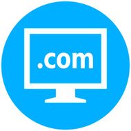 Computer Monitor icon on a round button - RoundSeries N134