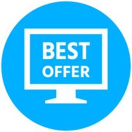 Computer Monitor icon on a round button - RoundSeries N140