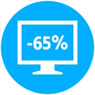 Computer Monitor icon on a round button - RoundSeries N148
