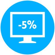 Computer Monitor icon on a round button - RoundSeries N159