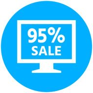 Computer Monitor icon on a round button - RoundSeries N161