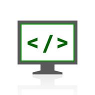 Computer Monitor icon on a white background - FreshSeries N104