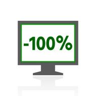 Computer Monitor icon on a white background - FreshSeries N142