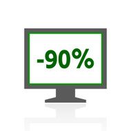 Computer Monitor icon on a white background - FreshSeries N144