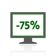 Computer Monitor icon on a white background - FreshSeries N147