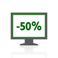 Computer Monitor icon on a white background - FreshSeries N152