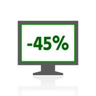 Computer Monitor icon on a white background - FreshSeries N153