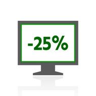 Computer Monitor icon on a white background - FreshSeries N157