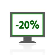 Computer Monitor icon on a white background - FreshSeries N158