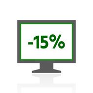 Computer Monitor icon on a white background - FreshSeries N159