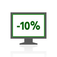 Computer Monitor icon on a white background - FreshSeries N160