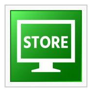 Computer Monitor icon on a square button - FlatSeries N16