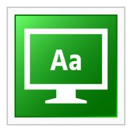 Computer Monitor icon on a square button - FlatSeries N26