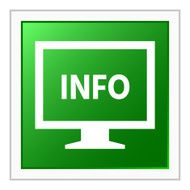 Computer Monitor icon on a square button - FlatSeries N28