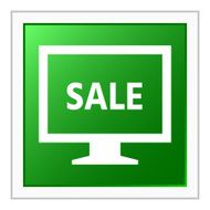 Computer Monitor icon on a square button - FlatSeries N35
