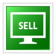 Computer Monitor icon on a square button - FlatSeries N36