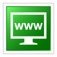 Computer Monitor icon on a square button - FlatSeries N39