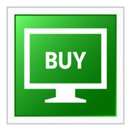 Computer Monitor icon on a square button - FlatSeries N45