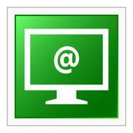 Computer Monitor icon on a square button - FlatSeries N51