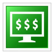 Computer Monitor icon on a square button - FlatSeries N52