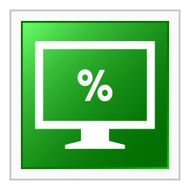 Computer Monitor icon on a square button - FlatSeries N53