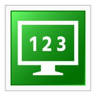 Computer Monitor icon on a square button - FlatSeries N55