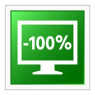 Computer Monitor icon on a square button - FlatSeries N57