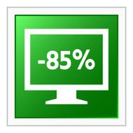 Computer Monitor icon on a square button - FlatSeries N60