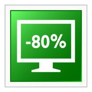 Computer Monitor icon on a square button - FlatSeries N61