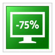 Computer Monitor icon on a square button - FlatSeries N62