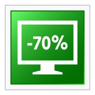 Computer Monitor icon on a square button - FlatSeries N63