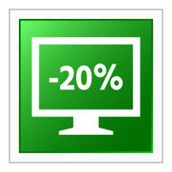 Computer Monitor icon on a square button - FlatSeries N73