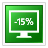 Computer Monitor icon on a square button - FlatSeries N74