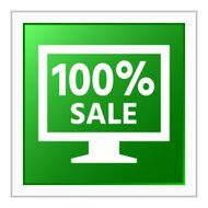 Computer Monitor icon on a square button - FlatSeries N77